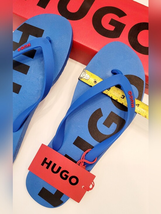 ??HUGO Blue Flip Flops✨️ with Black Logo?? main image 5